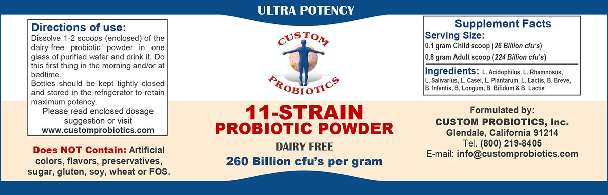 11 Strain Custom Probiotics Label